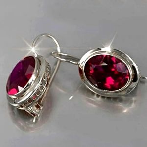Timeless Red and Silver Leverback Earrings